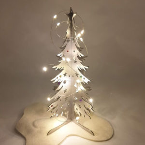 Albero di Natale in acciaio inox con luci. Decorazione natalizia Idea regalo Tesori di Estema Verona