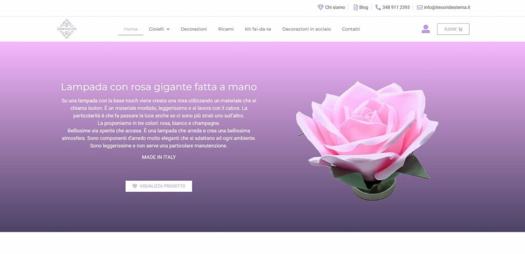 Realizzazione sito e-commerce per prodotti fatti a mano - Idra Siti Web